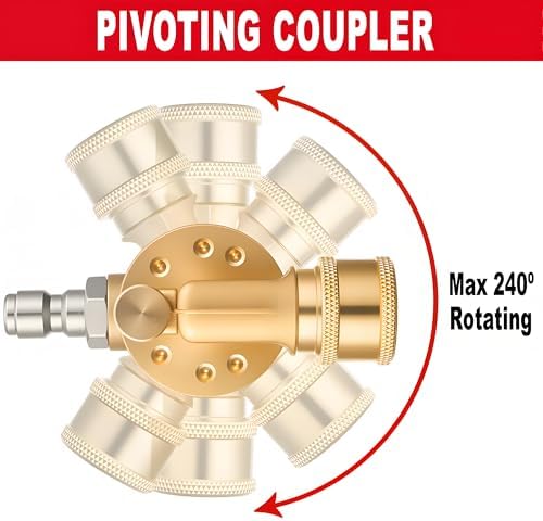 Selkie Pivoting Coupler Kit for Pressure Washer, 8 Pack Universal Power Pressure Washer Accessories Kit, 7 Nozzle Tips,1/4 Inch,4500 PSI - Image 3