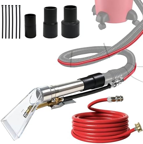 Happy Tree Universal Fit All Brands' Shop Vac Extractor Hose Kit Adapter Wet-Dry Extraction Accessory for Upholstery & Carpet Cleaning Auto Detailing Wet Vaccum Accessories with 25 Feet Water Hose by HAPPYTREE