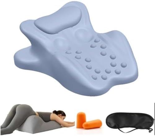 27 Degree Incline Memory Foam Wedge Pillow, Ergonomic Body Position Helper Cushion for Couples, Multi Purpose Bed Wedge for Reading Back Support and Leg Elevation,Blue by Unknown