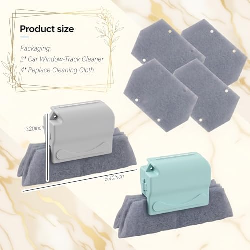 2PCS New Magic Window Track Cleaner Tool,Non-slip Car Window Sill Cleaner Tool with Detachable Design,Versatile Car Windows Track Cleaning Tools for Cars Air Vents - Image 2