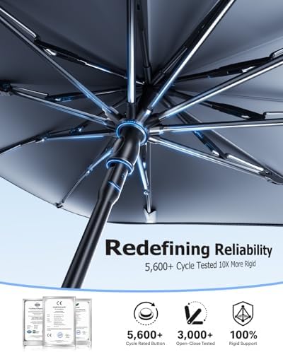 Weektic Windshield Sun Shade Umbrella, [Double Thickened Ice Crystal Coating] Sun & Heat Protection, Keep Car Cool & Protect Interior, Zero Light Leakage Small 53" L x 31" W - Image 5