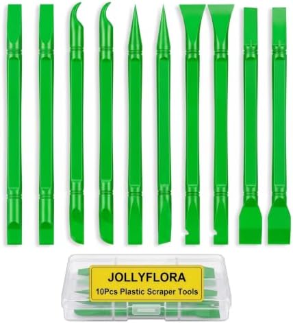 10Pcs Plastic Scraper Tools with Storage Case, Green by JOLLYFLORAOffical