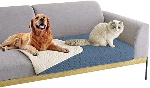 Waterproof Blanket Couch Cover for Dogs Non-Slip Pet Sofa Protector | Tcksstex Non-slip waterproof couch cover scratch resistant machine washable protects sofa bed car（30x70- Navy Blue） by TcksstexFauxFurDogBedCover