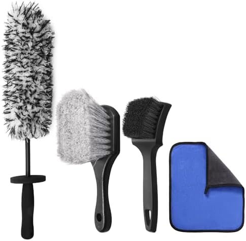 4PCS Wheel Detailing Kit Metal‑Free Scratch‑Free Rim Brush by Unknown
