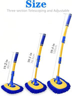 MVEQRRN 15°Curved Chenille Car Wash Brush Mop with Long Handle(Blue) - Image 2