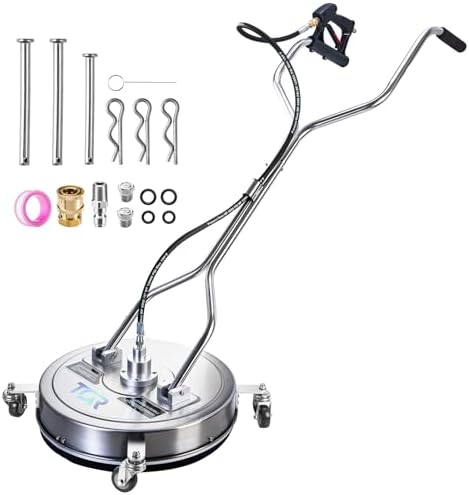 TOR 20" Pressure Washer Surface Cleaner with 4 Wheels, Surface Cleaner for Pressure Washer, Stainless Steel Dual Handle Power Washer Surface Cleaner for Concrete, Driveway, Patio, Sidewalk by Unknown