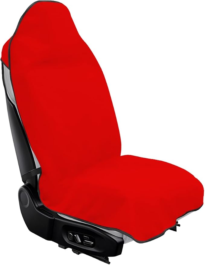 Car Towel Seat Cover, Waterproof Sweating Towel Non-Slip Front Seat Protector, Universal Soft Carseat Protective Cover for Gym Workout Running Swimming, Car Accessories (Red) by Unknown