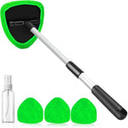 desin Windshield Cleaning Tool, Car Window Cleaner Windshield Cleaner with 4 Reusable and Washable Microfiber Pads and Extendable Handle Auto Inside Glass Wiper by DESIN