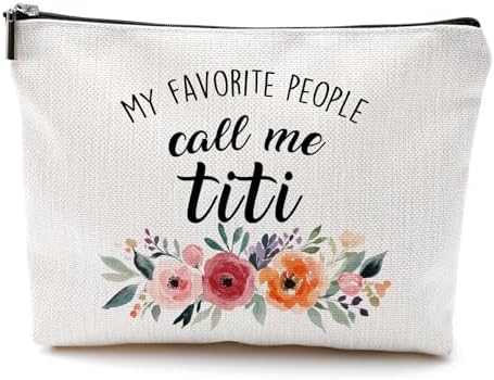 DILSJ Aunt Titi Gifts Makeup Bag, Auntie Gift For Aunts From Niece Christmas Birthday Mothers'S Day Bags For Women, Best Auntie Gifts Zipper Makeup Pouch Travel Organizer Toiletry Bags & Cases by DILSJ