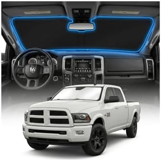 for Dodge RAM 2500 3500 Sun Shade Windshield Cover - Custom Fit RAM 2500 3500 Accessories 2010-2025 2026 Sunshade Foldable UV Protection & Heat Shield Sun Visor Accessories by Unknown