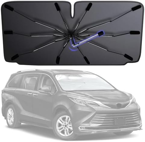 [2026 Upgrade]Windshield Sun Shade Umbrella, Scratch-Free Sunshade for SUVs by MakeLifeBetter