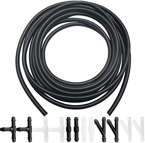 Windshield Washer Hose Kit - Includes 4 Meter Washer Fluid Hose & 12 Pcs Hose Connectors, Compatible with Most Vehicle Windshield Washer Nozzle Installation, for Connecting Car Water Pumps and Nozzles by SmaringWing