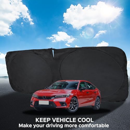 Sunshade for Honda Civic 2022-2025 2026 Sun Shade, Front Window Sun Visor Windshield Cover Custom Fit Civic (Not for 2022 Sport) Sedan, LX, EX, EX-L,Touring Keep Cool Car Accessories Blocks UV Rays - Image 5