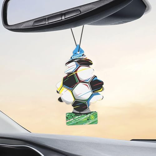 LITTLE TREES Soccer Ball Car Air Freshener (3-Pack), Black Ice Scent, Sports Hanging Tree Fragrance for Car, Truck, SUV, Gym Locker and Home - Image 2