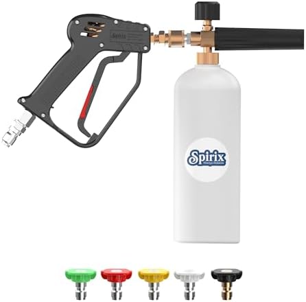 Short Pressure Washer Gun with Foam Cannon Kit - 1/4" Quick Connector by Spirix