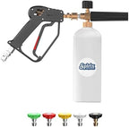 Short Pressure Washer Gun with Foam Cannon Kit - 1/4" Quick Connector by Spirix