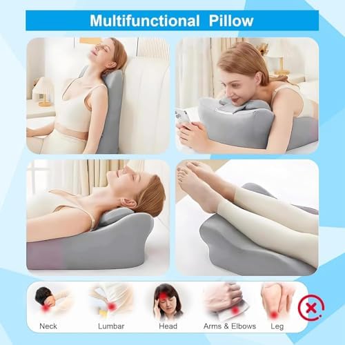 Multi-Functional Memory Foam Wedge Pillow for Enhanced Comfort & Support – Ideal for Reading, Lounging, Leg Elevation and Relaxation with Removable Cover,Grey - Image 5