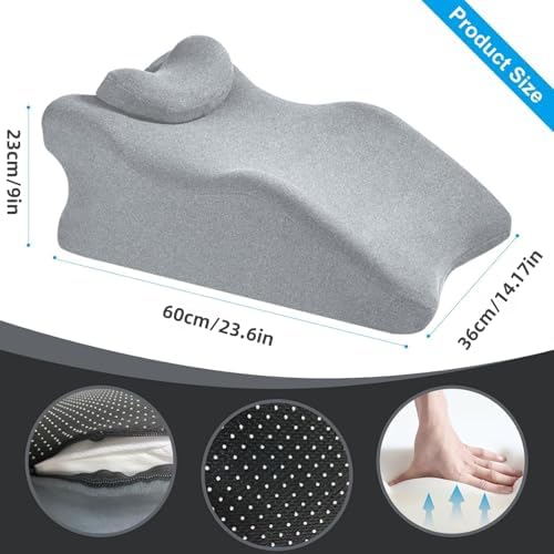 Multi-Functional Memory Foam Wedge Pillow for Enhanced Comfort & Support – Ideal for Reading, Lounging, Leg Elevation and Relaxation with Removable Cover,Black - Image 2
