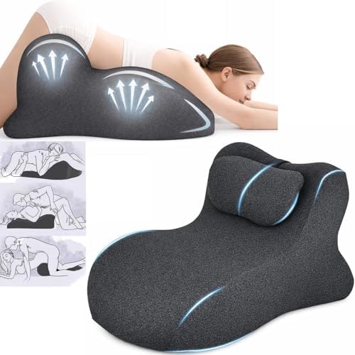 Couples Pillow 27° Ergonomic Wedge Cushion for Intimate Comfort, Rebound Memory Foam Support for Hip, Back & Neck, Bed Reading, Relaxation by Unknown