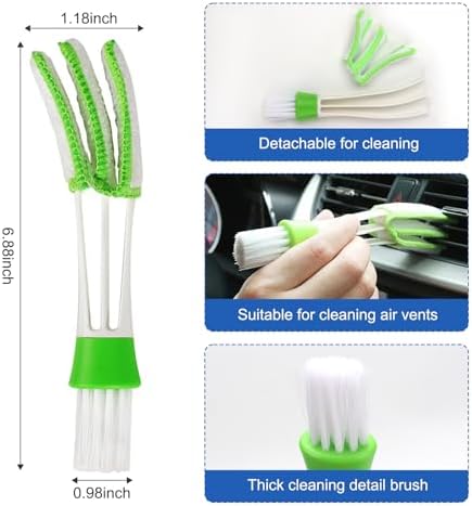 Auto Car Detailing Brush Set Car Interior Cleaning Kit Includes 3 Boar Hair Detail Brush,3 Wire Brush, 3 Air Vent Brush for Cleaning Car Interior Exterior, Dashboard Engines Leather Wheel - Image 4