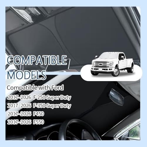 300T Thickened Automotive Glass Sunshade and Comes with Storage Bag,Keep Car Interior Cool,Windshield Sun Shade Compatible with Ford F250 Super Duty/F350 Super Duty/F450/F550 - Image 4