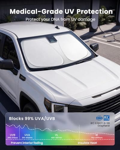 REEVAA Car Windshield Sun Shade for GMC Sierra 2026 - Image 3