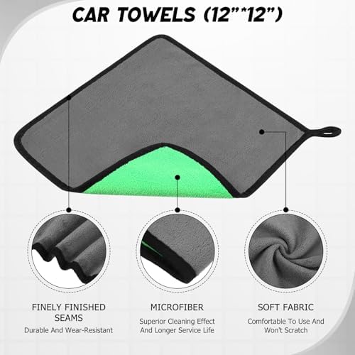 16 Pcs Windshield Cleaner Tool, Car Cleaning Kit with Various Detailing Brushes Set Spray Bottle Cleaner Towel Cleaning Gel Accessories Car Interior Detailing Kit for Windows Vents(Gray) - Image 6