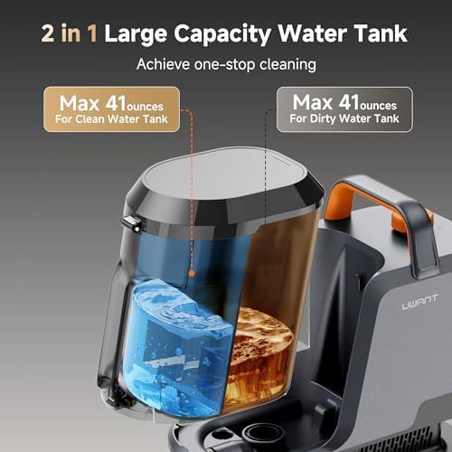 Uwant Carpet Cleaner Machine with Steam&Hot&Cold Water Models 18Kpa Powerful Suction Upholstery Cleaner Machine with Pet Pro Cleaner for Pets, Carpet Steam Cleaner Set of 1 - Image 6