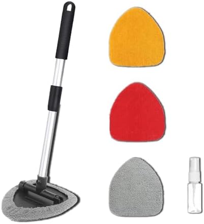 Car Window Cleaner, Car Cleanser Brush, Car Accessories Car Cleaning Supplies Tools, Car Cleaning Kit with Extendable Handle, Microfiber Cloth, Spray Bottle, Fits All Cars by Unknown
