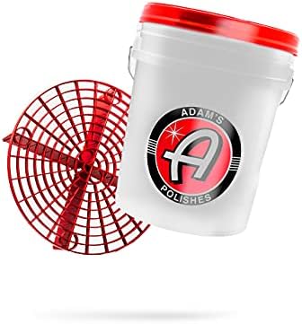 Adam's Polishes Car Wash Bucket (5 Gallon Bucket + Grit Guard + Gamma Seal Lid), Perfect Car Tool for Washing & Garage Storage, Stores Car Wash Soap, Foam Cannon, Foam Gun, Microfiber Towels & More by AdamsPolishes