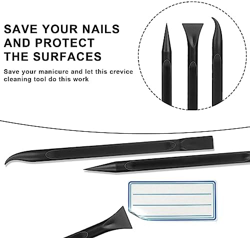 Carbon Fiber Plastic Scraper, 9 PCS Small Scraper Tool Plastic Scraper Tool Multi-Purpose Scraper Pen-Shaped Scraper Tool Non-Scratch Cleaning Tool for Tight Spaces, Kitchen, Crevices, Food, Paint - Image 2