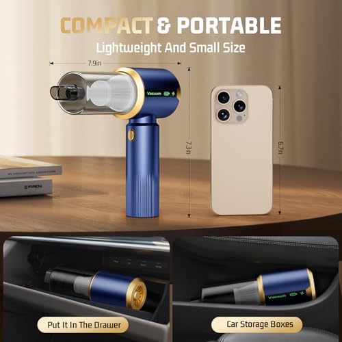 Cordless Car Vacuum Cleaner: 7-in-1 & 16000Pa Suction - Midnight Blue - Image 5