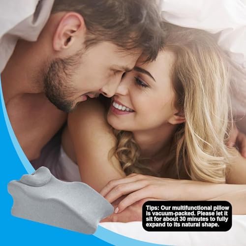 27° Angle Perfect Position Ergonomic Memory Foam Wedge Pillow, Provides Waist and Neck Contoured Support (Dark Gray) (Light Gray) - Image 2