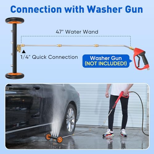 2-in-1 16'' Undercarriage Pressure Washer Water Broom, 4000PSI Cleaner - Image 7