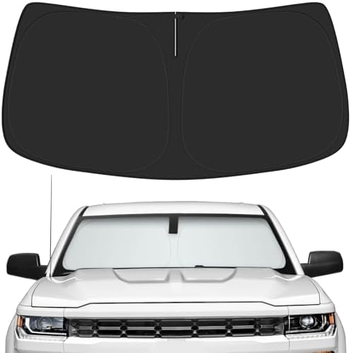 Car Windshield Sun Shade for Chevy 2014-2018 Silverado 1500 & for GMC 2014-2018 Sierra 1500 Accessories (OEM Design) Reflective Foldable Heat Insulation Sunshade for Ultimate Protection by Unknown