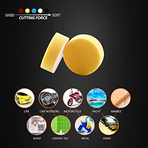 Polishing Pad, 50pcs 3 inch(80 mm) Sponge Buffing Pads, Foam Polishing Pad Kit for Car Sanding, Polishing and Waxing - Image 6