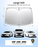 REEVAA Car Windshield Sun Shade for Mid SUV/Truck, L (64''L x 34''W) - Image 5