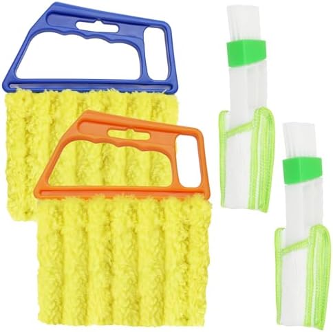 4 Pcs Blind Duster Kit, 7-Finger & Vent Tools, Orange+Blue - Image 7