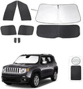 TINGLU Window Shades for Jeep Renegade 2015-2024 Accessories Car Side Full Windows Rear Triangular Windshield Sun Shade Sun UV Rays Privacy Protection for Camping Napping 8PCS by TINGLU
