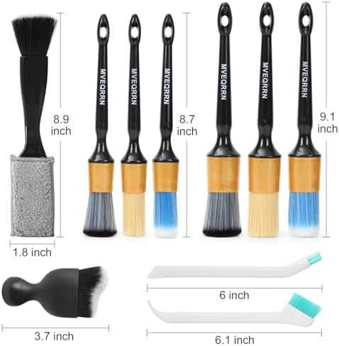 MVEQRRN 10PCS Car Detailing Brush Set,Boars Hair Detail Brush Kit(Gold) - Image 2