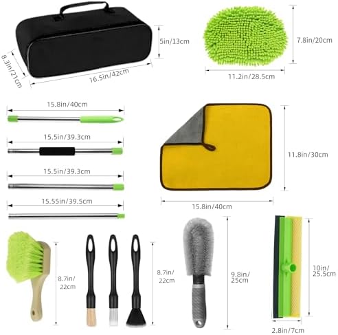 62" Car Wash Brush with Long Handle, Microfiber Car Wash Mop with 180° Rotating Head, Scratch-Free Car Cleaning Brush Kit, Microfiber Carwash Kit Set, Car Washing Supplies for Cars RV Truck Exterior - Image 5
