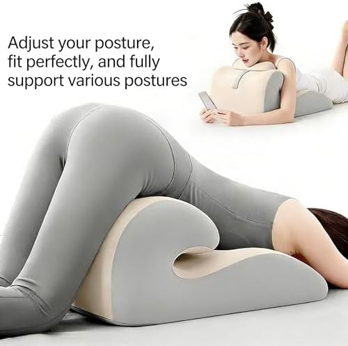 27° Wedge Pillow – Intimacy Pillow & Butt Cushion, Pregnancy Support Pillow, Reading Pillow, Positioning Furniture, Available in Two Styles (Light Gray, with Small Pillows) - Image 2