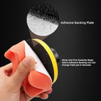 Drill Polishing Kit for Car, 3''(80mm) 32Pcs Car Foam Buffing Pads, Wool Pads Drill Buffing Pad, Wax Buffer Polisher Attachment with 5/8-11 Thread Backing pad & Adapters - Image 3