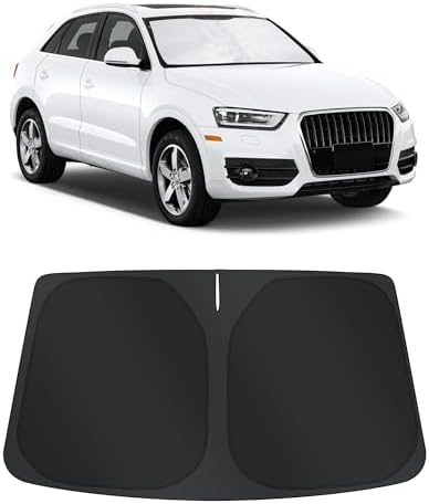TINGLU Sun Shade for Audi Q3 2013-2018 Accessories Windshield Sun Shade Window Shade UV Rays Protection Sun Visor Cover with Steering Wheel Sunshade Storage Bag by TINGLU