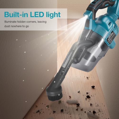 Handheld Cordless Vacuum Cleaner Compatible with Makita 18V Battery, Portable Wireless Power Vacuum Cleaner, 4 Multi Nozzle, 2 HEPA Filter, Lightweigt Vacuum for Home Pet Hair, Car(Tool Only) - Image 5