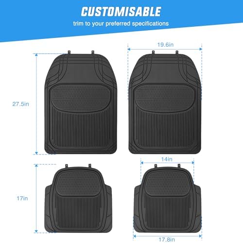 Nilight PVC Floor Mats for Cars Trucks SUVs | Universal Trim to fit for Most Vehicles,All Weather Protection Heavy Duty Floor Liners,Pack of 4 - Image 3