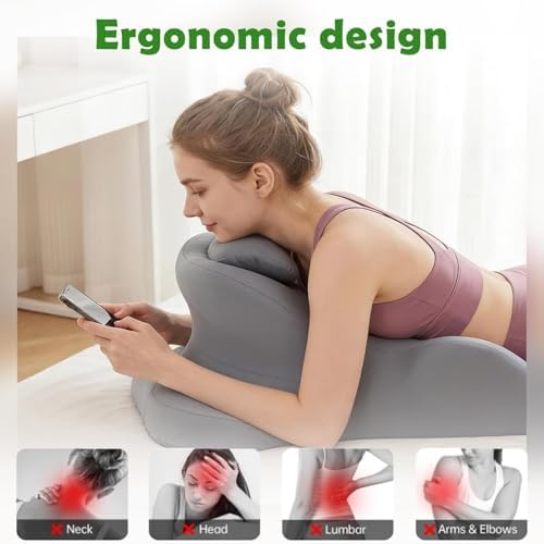 27° Memory Foam Wedge Pillow Forneck, Back & Leg Support – Multi-Position Ergonomic Cushion with Removable Cover,Gray - Image 2