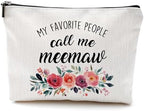 DILSJ Meemaw Gifts Makeup Bag, Grandma Gifts For Christmas From Grandkids Cosmetic Bags For Women, My Favorite People Call Me Meemaw Zipper Makeup Pouch Travel Organizer Toiletry Bag by DILSJ