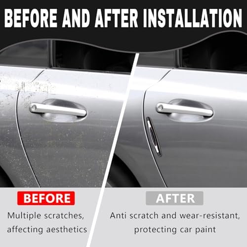 4PCS Car Door Edge Guards, Anti-Scratch Car Door Protector Trim Strip with Self Adhesive, Universal Door Guards for Cars Trucks SUVs, Exterior Car Accessories (Black) - Image 4