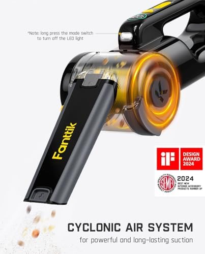 Fanttik Fold V10 APEX Pivot Cordless Car Vacuum, 17000Pa Handheld Vacuum Suction Power, Smart LED Display, Portable for Car Home Pet (Deluxe with Flexible Hose&Pet Brush) - Image 6